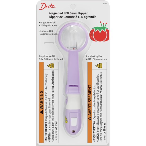 Cortahilos Dritz LED con Lupa, Morado