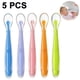 thumbnail image 1 of Paquete de 5 cucharas de silicona suave para bebés de primera etapa, cuchara de entrenamiento para bebés., 1 of 8