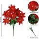 thumbnail image 2 of Xiao Hua Ramo de Flores Rojas Artificiales de Primera Clase 5 packs, 7 Cabezas, 15 Pulgadas Terciopelo, Flores de Pascua Navideñas Adecuadas para Porche, Jardín Del Hogar, Decoración Navideña, 2 of 4