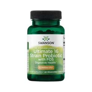 Probiotico Ultimate 16 Cepas Con Fos 3.2 Billiones Cfu 60 Capsulas Veganas - Swanson