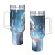 thumbnail image 4 of Frozen: Elsa la Princesa del Hielo Vaso aislado de acero inoxidable con asa, diseño temático, regalo para familia, amigos y fans; incluye pajita y encaja en el portavasos estándar, 40 oz, 4 of 6