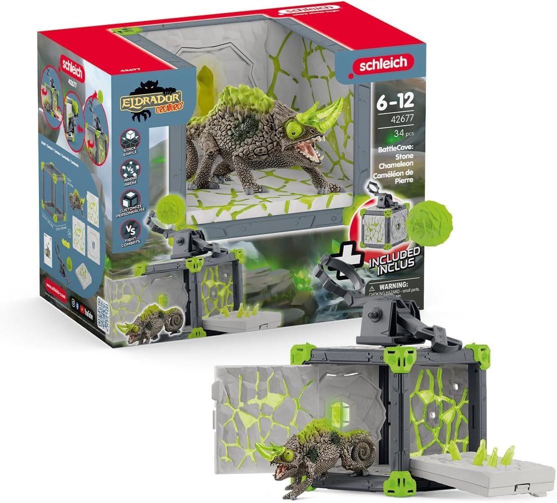 Set De Juego Schleich Eldrador Creatures Stone Battle Cave 34 Piezas