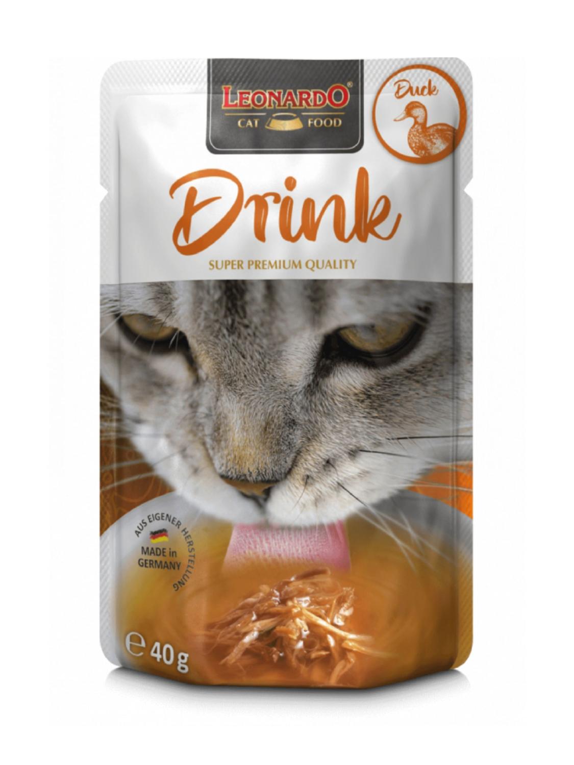 Genérico - Leonardo Drink Sopa Para Gatos Sabor Pato - Pouch 40 Gr Amarillo 756615-1