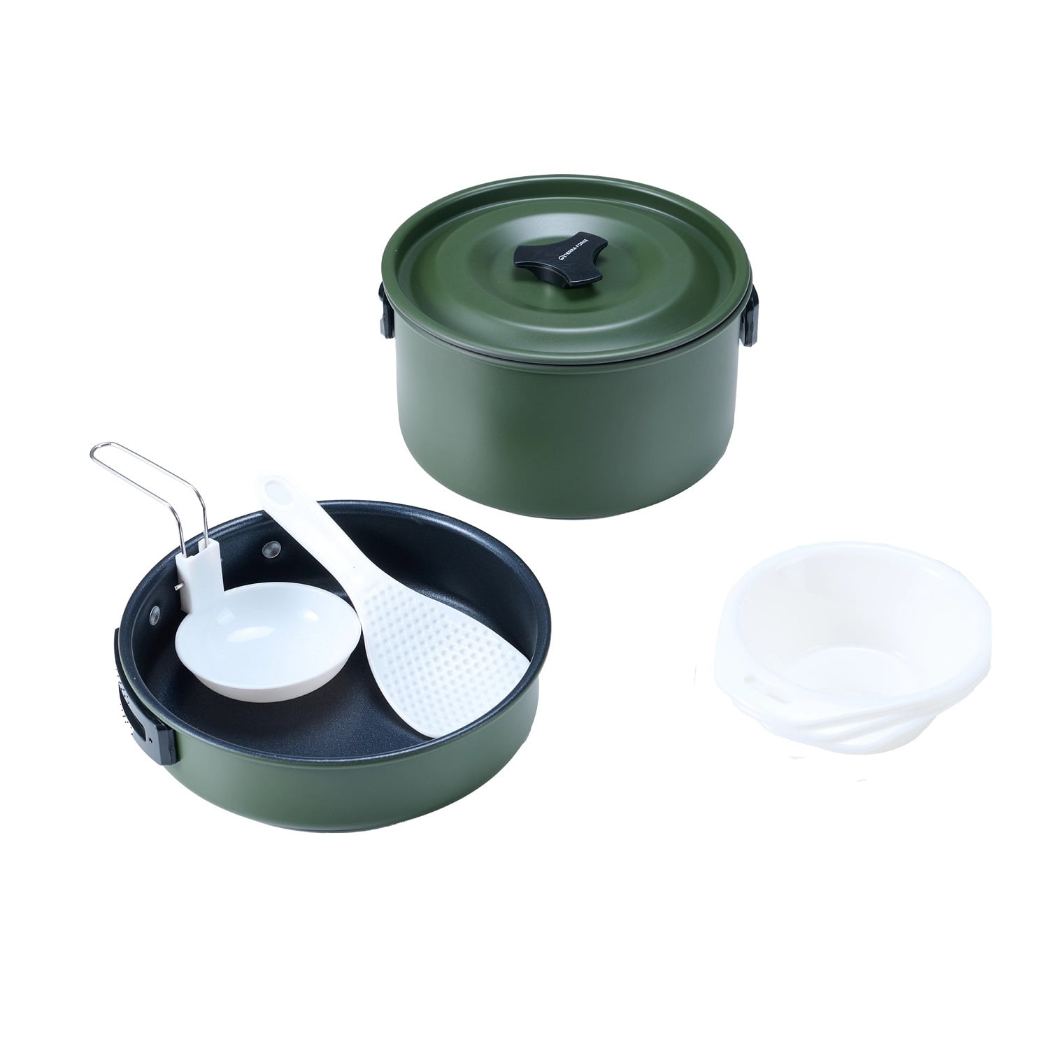 Terra Force - Set Ollas Aluminio Anti-adherente 2 Piezas Verde Militar