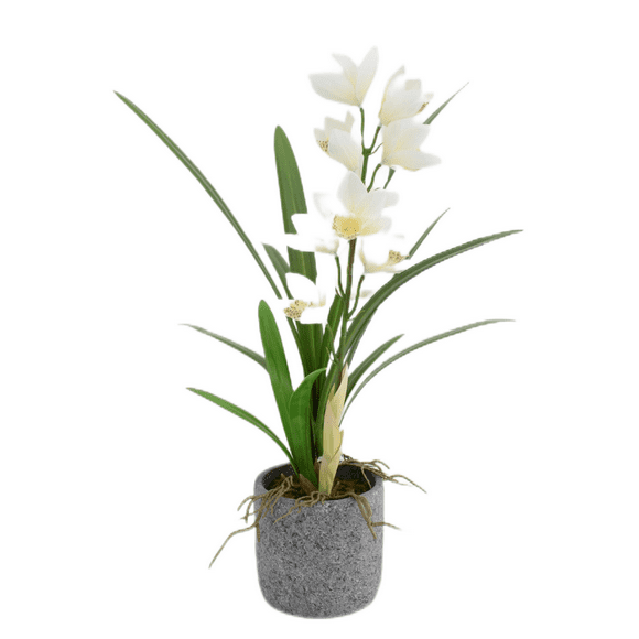 Orquidea Silvestre Blanco En Macetero 56cm