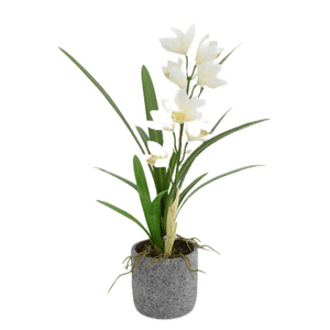 Vadell - Orquidea Silvestre Blanco En Macetero 56Cm