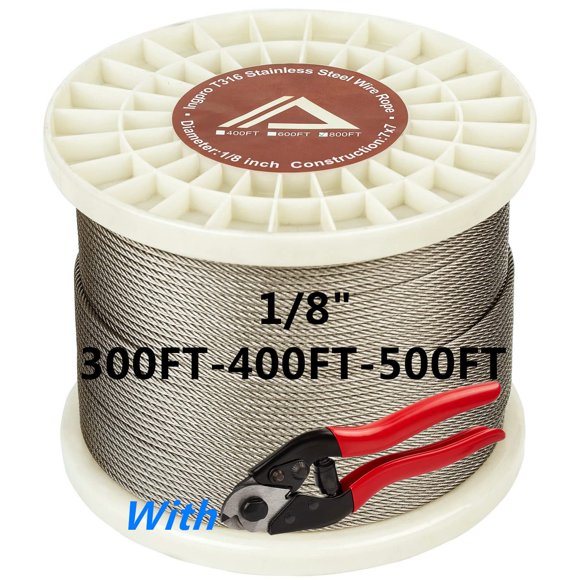 Cable de acero inoxidable ingpro 1/8" 3,2 mm 316 122 m