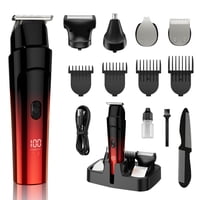 Xusx111 - Cortador De Pelo Recargable De Los Hombres & Cortador De Pelo Del Cuerpo Cortador De Pelo Y Cuidado Del Hogar Conjunto Con Pantalla Led 5 En 1 Kit Cortador De Barba De Rostro Del Cuerpo Del