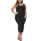 thumbnail image 4 of Agnes Orinda Trajes de Halloween Vestido de Mujer Tallas Grandes Vestido de Verano Sin Mangas Cuello Cuadrado Ajustado Cóctel Vestido de Tirantes 5X Negro, 4 of 8