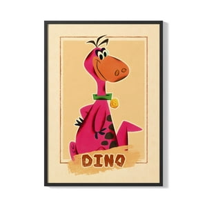 Creango - Cuadro Poster Enmarcado Los Picapiedras Dino Decorativo