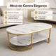 thumbnail image 3 of Mesa De Centro 2 Niveles Con Vetas Tipo Mármol Blanca, 3 of 3