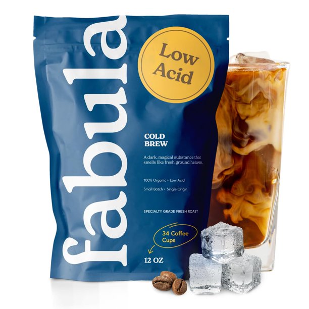 Fabula Café Cold Brew Molido Fresco - Orgánico - Bajo en Acidez - Origen Único - No GMO - Libre de Moho - 340 gramos