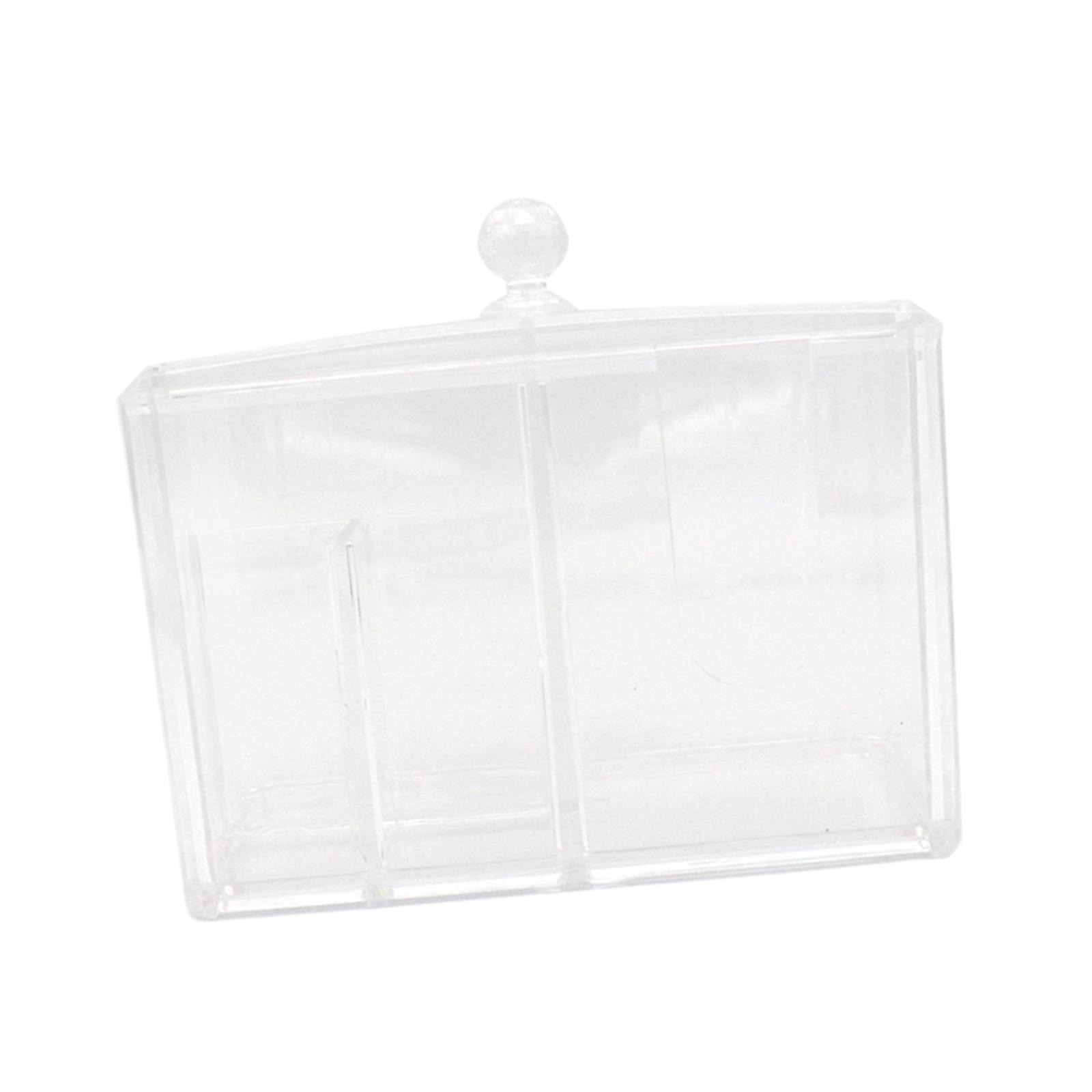 Magideal - Soporte Para Hisopos De Algodón, Dispensador De Almohadillas Cosméticas, Soporte Para Hisopos De Algodón Acrílico De 4 Rejillas Para Bolígrafos, Esmal