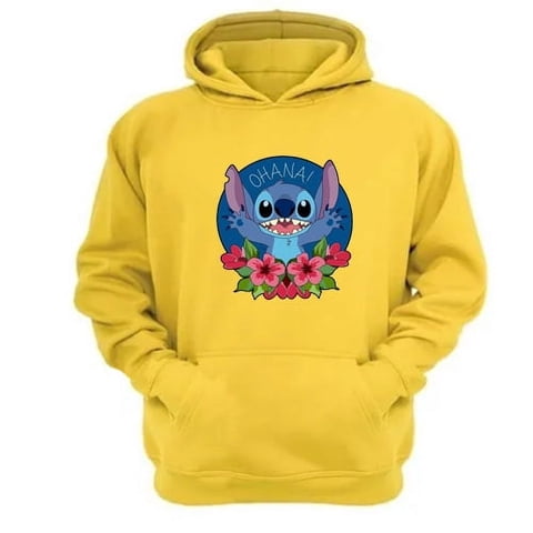 Genérico - Polerón Canguro Extraterrestre Azul Amarillo Talla M Unisex