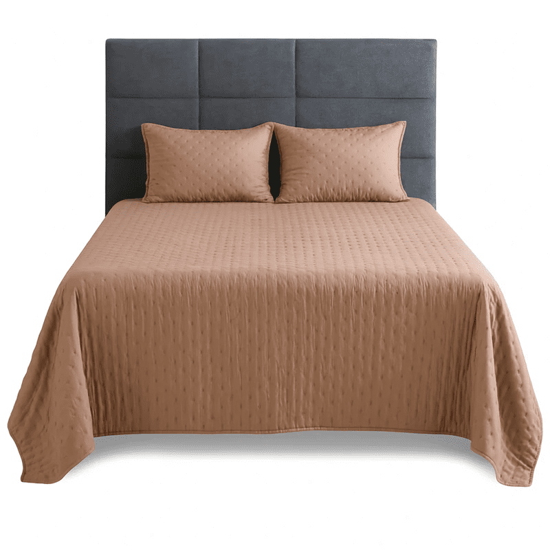 Cubrecama Premium Verano-otoño King Color Cafe Ultra Suave Y Liviano Wakeshome