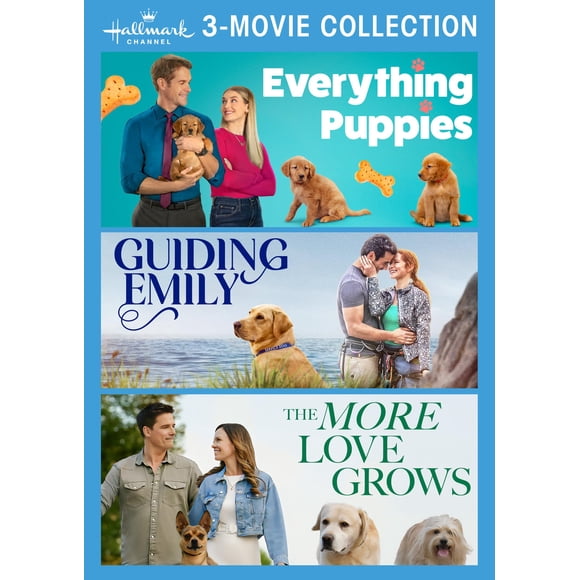 Colección de 3 películas de DVD Hallmark Everything Puppies /Guiding Emily/The More Love Grows