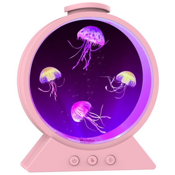 Lámpara medusa Eyesound, luz nocturna ambiental rosa de 7 colores