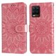 thumbnail image 1 of Funda tipo cartera FOXDOCK para Realme 8 4G , diseño girasol en relieve, cuero PU, cierre magnético, soporte y tarjetero, 1 of 5