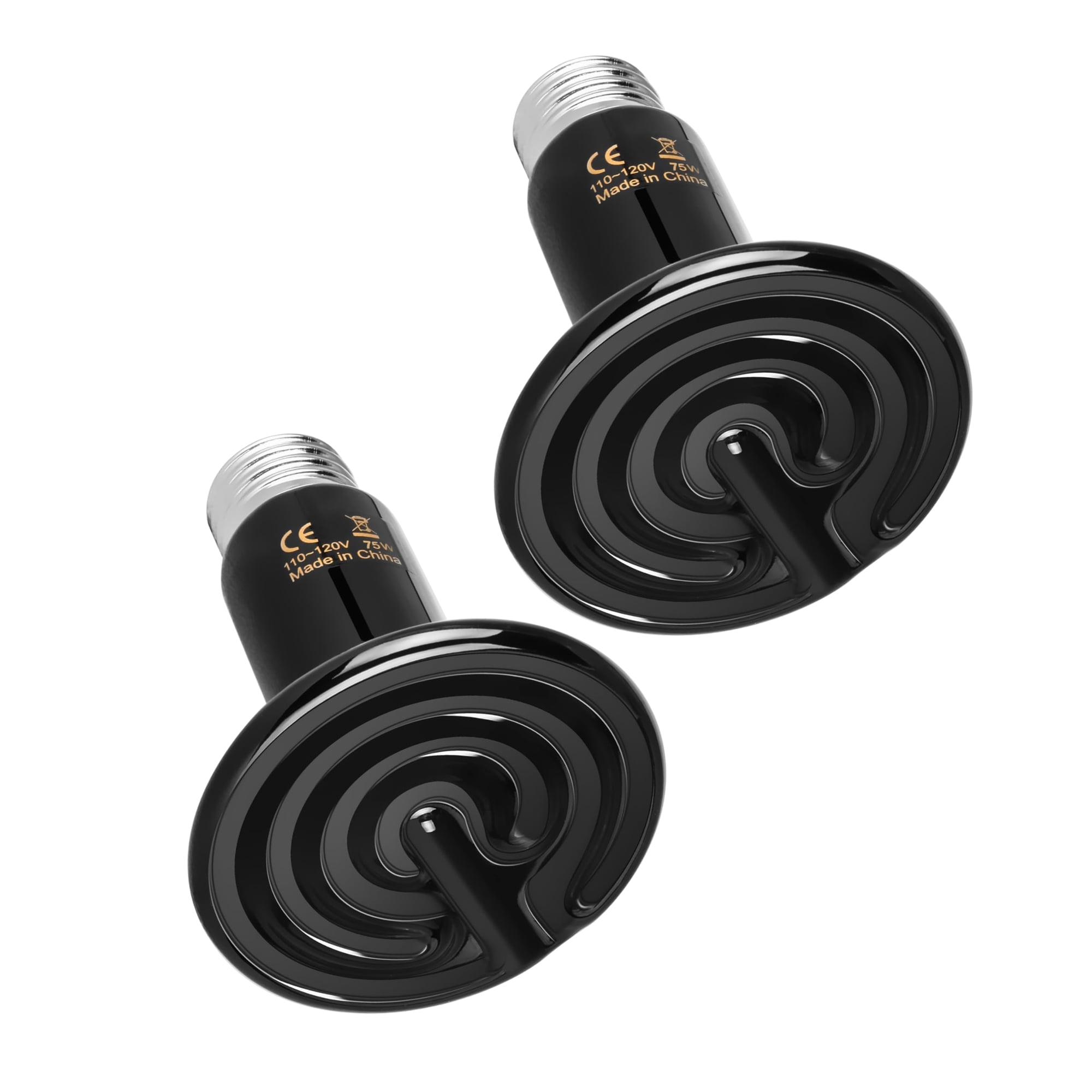 Emisor de calor cerámico de 75 W Simple Deluxe, paquete de 2 unidades para reptiles