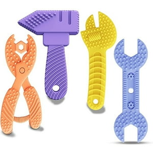 Veatool - 4 Pack Juguetes De Dentición, Mordederas De Silicona Para Bebés, Libre De Bpa, Aliviar El Dolor De Las Encías Para Bebés De 0 A 12 Meses, Juguetes Para Primeras Etapas De Bebé