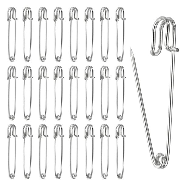 Uxcell 50 Pcs Grandes Imperdibles 2"x 0.5" Broches de Aleación para Ropa de Costura Blanco