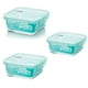 thumbnail image 1 of Pack 3 Contenedores Hermetico Vidrio Cuadrado 380mL Allegra, 1 of 3