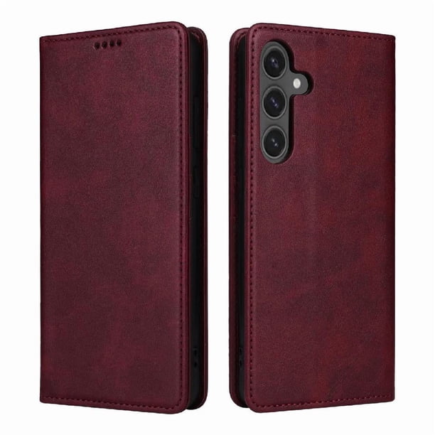Funda Cartera para Samsung Galaxy S25 FE con Ranuras Tarjetas y Soporte - Protección Completa Rojo