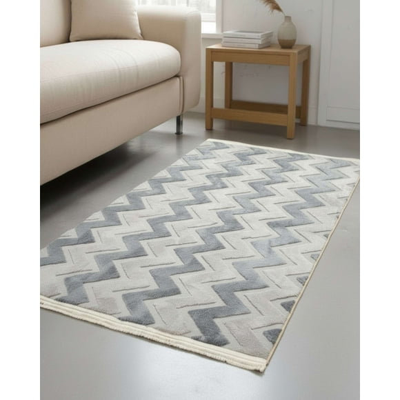 Alfombra Con Relieve Diseño Jacquard Antideslizante 200x240 Cm