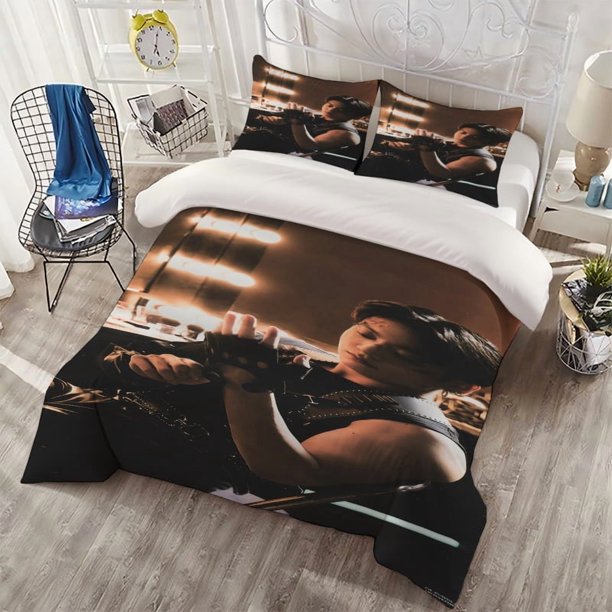 3pcs JK Style Rivet Artist Fashion Photography Theme Digital Print Bedding Set