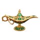 thumbnail image 3 of Lámpara De Aladino Clásica Genie Light Arabian Craft Metal Halloween Decoración Para El Hogar Oro Verde, 3 of 5
