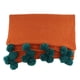 thumbnail image 4 of Algodón de punto Manta de tiros con bola Color sólido Naranja, 4 of 5