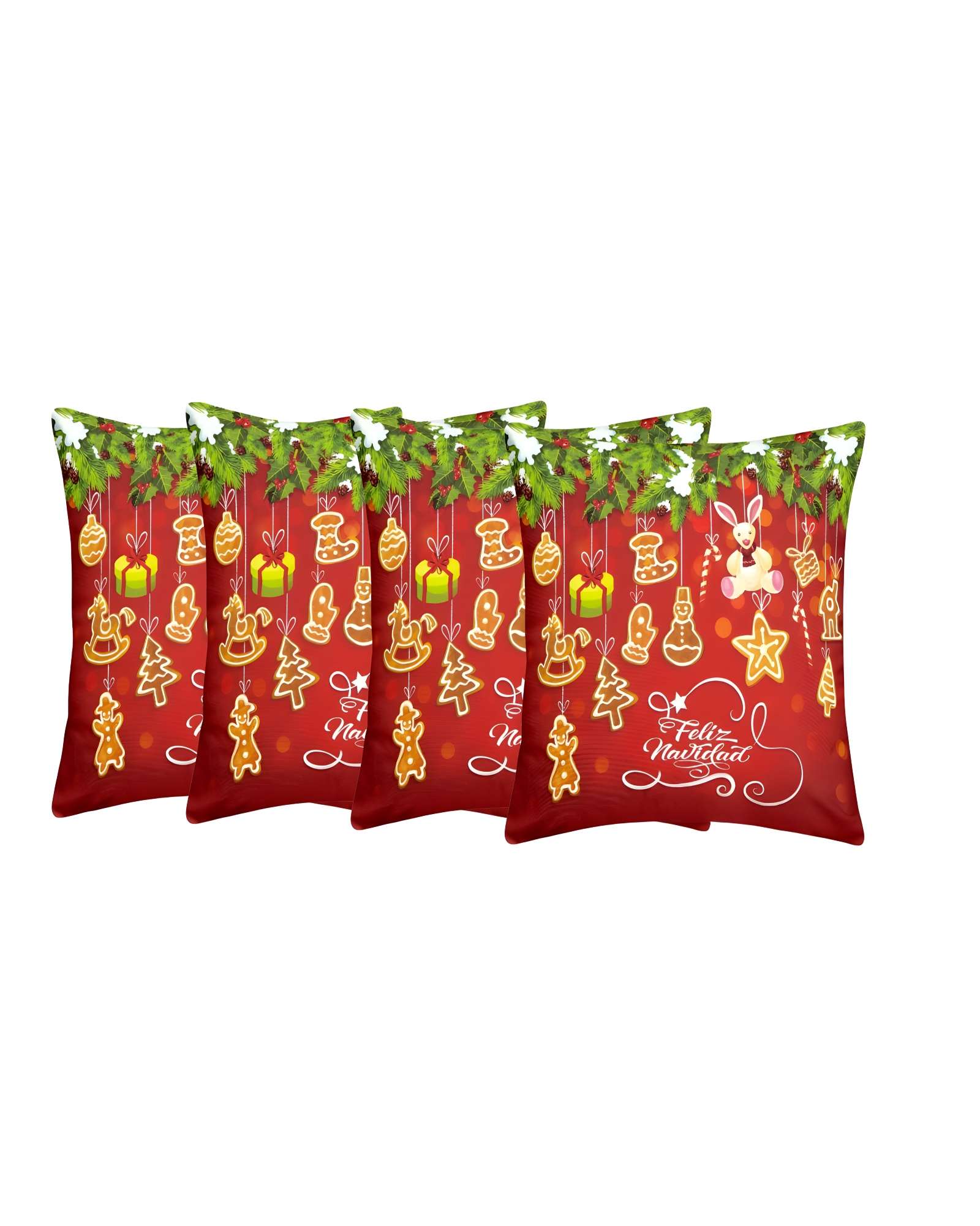 Genérico - Set De 4 Fundas De Cojines De Navidad 45X45 Cm A02