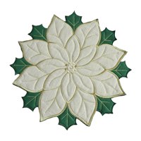 Magideal - Mantel Individual Navideño Para Mesa De Comedor, Posavasos Acolchado De Lino, Mantel Para Cena, Decoración Para El Hogar, Encimera, Cocina Y Comedor , Blanco 60Cm