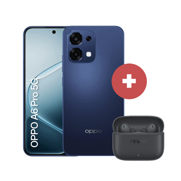 Smartphone OPPO A6 Pro Azul + Audífonos Enco Buds3 Pro Negro Pack