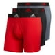 thumbnail image 1 of Calzoncillos tipo bóxer adidas para hombre, paquete de 3 unidades, rojo escarlata/negro/gris ónix, 1 of 3
