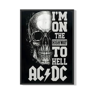 Creango - Cuadro Poster Enmarcado Ac Dc Decorativo
