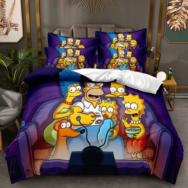 Simpson _ s Simpons Bedding Set Sheet Set for Kids Adults,All Season Lightweight