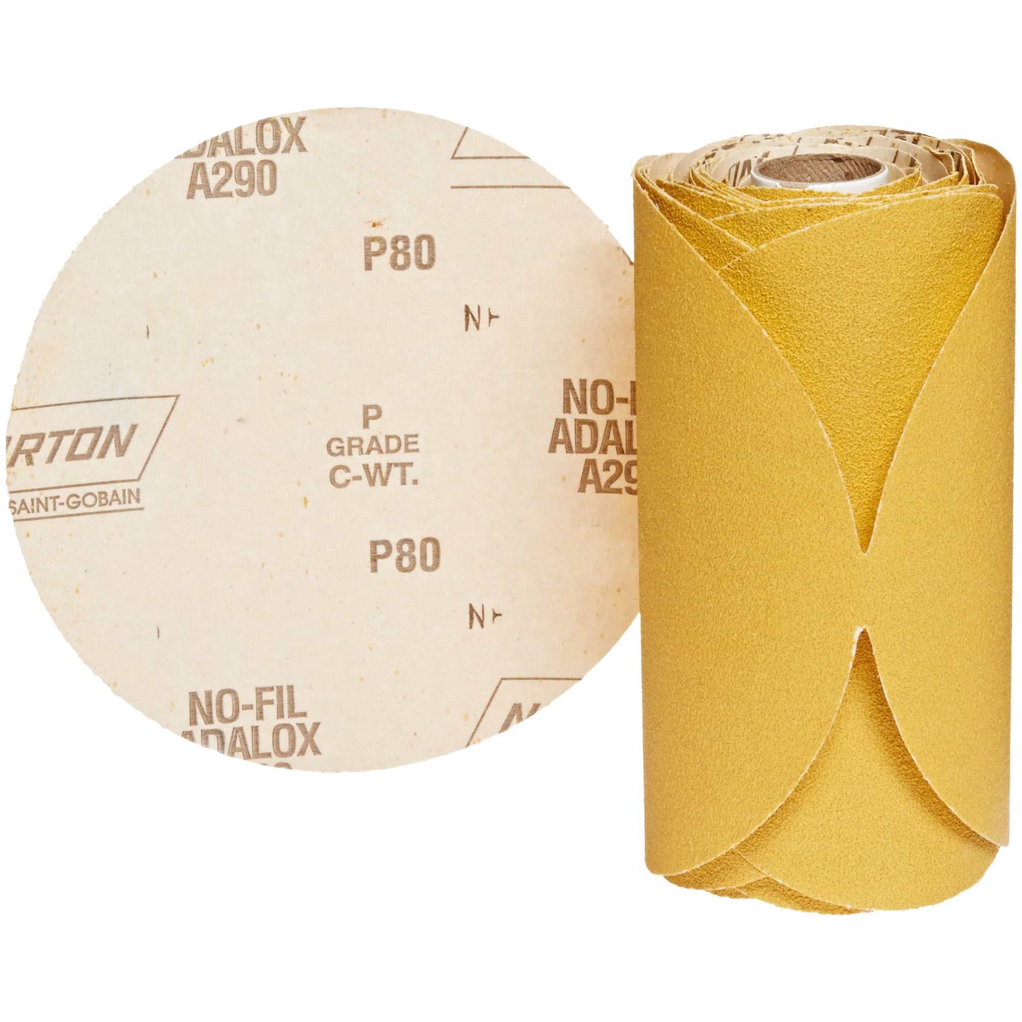 Discos De Lijado Norton Abrasives Adhesive, Grano 80, 6 Pulgadas, 50 Unidades