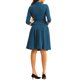 thumbnail image 3 of INSPIRE CHIC Conjuntos de Traje de Falda de Negocios para Mujeres Conjunto de 2 Piezas para Maestras de Regreso a Clases Traje de Oficina Chaqueta Blazer de Manga 3/4 Faldas Plisadas M Azul Lago, 3 of 6