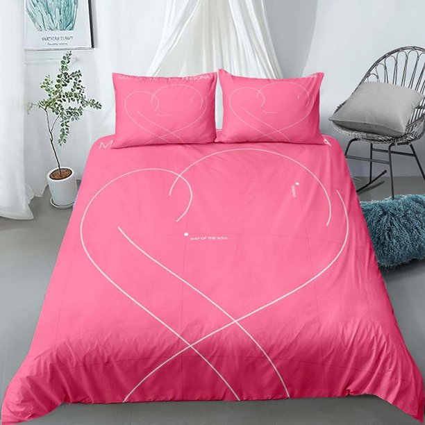 BTS Bangtan Boys Quilt Duvet Cover Set Soft Children Bed Linen3-Piece Bedding Set