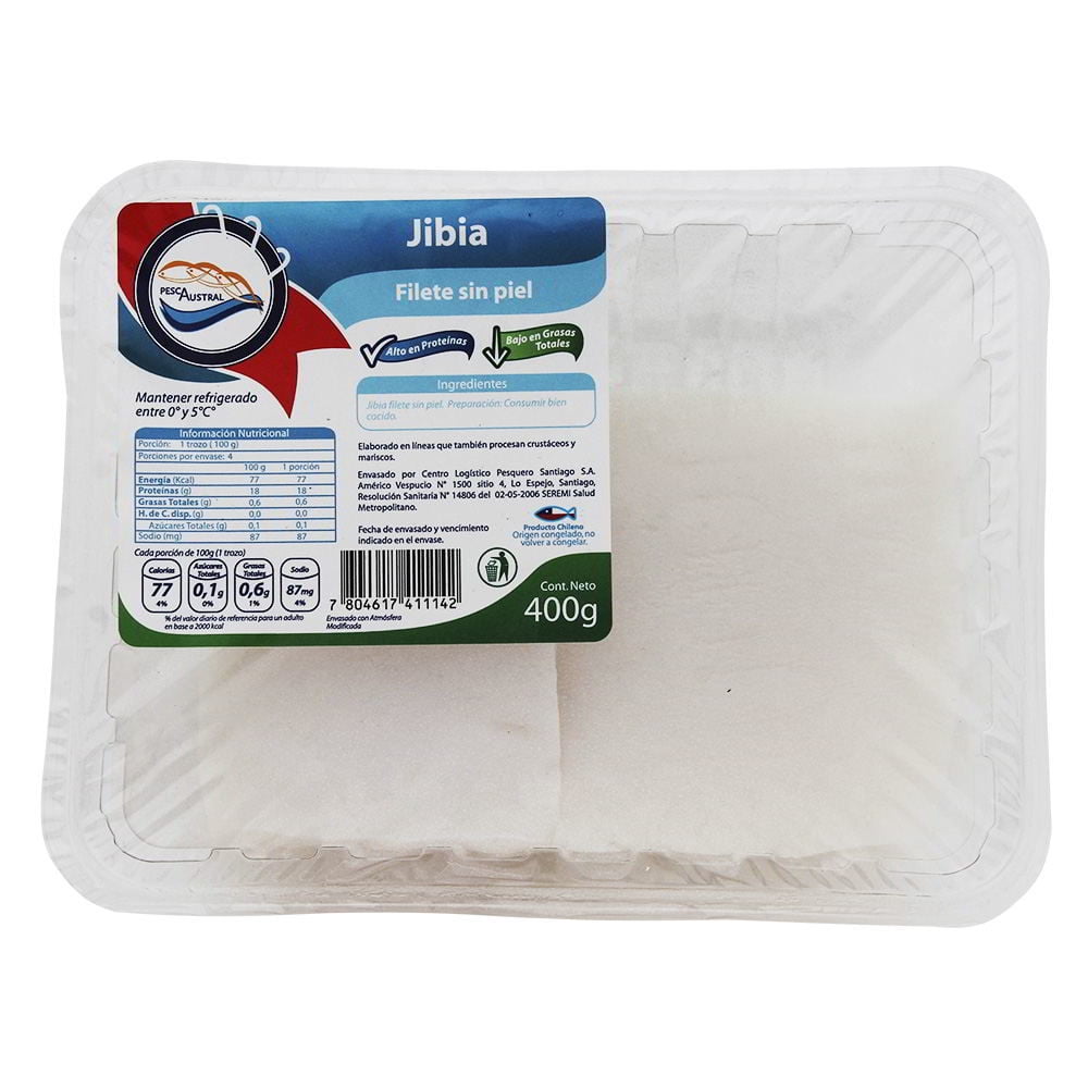 Jibia Filete 400 g Pesca Austral