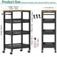 thumbnail image 2 of Carrito de almacenamiento Vivihomety Utility de 4 niveles para baño y cocina, 2 of 8