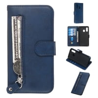 Gangxun - Funda Con Cremallera Para Samsung Galaxy A40, Carcasa Cartera De Cuero Pu Con Soporte Y Tarjetero