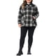 thumbnail image 2 of Agnes Orinda Conjuntos de Halloween Chaqueta Casual de Franela a Cuadros para Mujer de Talla Grande con Cuello de Pana Contrastante, Abotonada, de Manga Larga con Bolsillo 3X Negro, 2 of 6