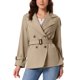 thumbnail image 1 of Gabardina INSPIRE CHIC para mujer con mangas largas, doble botonadura, solapa casual, chaqueta de otoño con cinturón M color caqui claro, 1 of 5