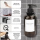 thumbnail image 3 of Dispensadores de jabón de pared de plástico ámbar para ducha (3 unidades, 500 ml, 22 etiquetas y 3 botellas de jabón para baño), 3 of 7