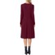 thumbnail image 3 of INSPIRE CHIC Vestido de Punto para Mujer Cuello en V Manga Larga Elástico Largo hasta la Rodilla Vestidos Casuales Línea A S Rojo Oscuro, 3 of 6