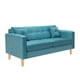 thumbnail image 2 of Sofa New Retro 3c + 2 Pouf Felpa 05 Turquesa, 2 of 6