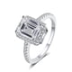 thumbnail image 1 of Anillos de Boda de Moissanita Corte Esmeralda de 2 Uds para Mujer Anillos de Aniversario de Plata Esterlina Color D VVS1 Anillos de Moissanita Anillos de Diamante con Certificado, 1 of 9