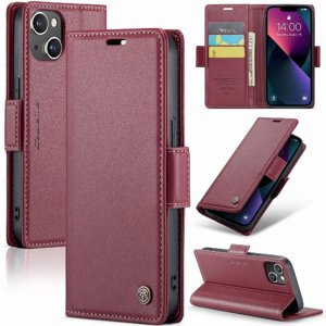 Caseme Tipo Cartera Iphone 14 Plus Con Cierre Magnético, Rfid, Tarjetero, Soporte, Carga Inalámbrica